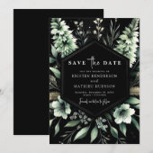 Unieke aardse typografie Sage Green Wedding Save The Date (Voorkant / Achterkant)