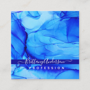 Unieke Abstracte Agate Blue Custom Vierkante Visitekaartje