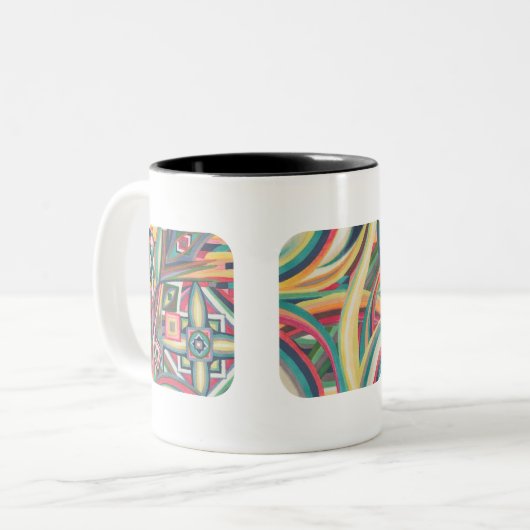 Unieke Abstracte Art Mok (Voorkant links)