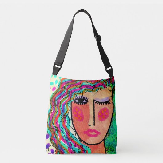 Unieke Abstracte kunst Crossbody Tas (Voorkant)