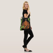 Unieke Abstracte pompoen Halloween Canvas tas (Op model)