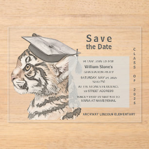 Unieke afstudeerfeest Save the Date Uitnodiging Acryl Uitnodigingen