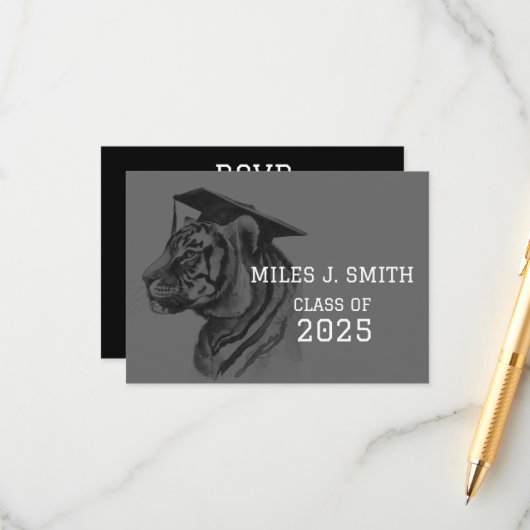 Unieke Afstuderen RSVP Enclosure Kaart met QR-code (Voorkant / Achterkant in situ)