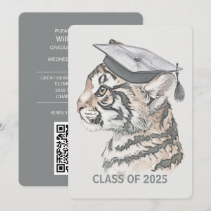 Unieke Afstuderen Tiger QR Code Uitnodiging