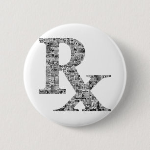Unieke Apotheek Rx Ronde Button 5,7 Cm