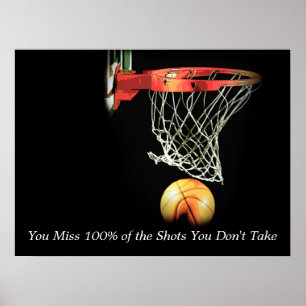 Unieke Art Motivatie Quote Basketball Poster