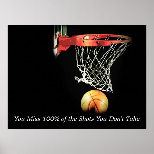 Unieke Art Motivatie Quote Basketball Poster (Voorkant)