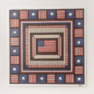 Unieke Art Puzzle - Oude tijdvlag - Erin Brie Art Legpuzzel