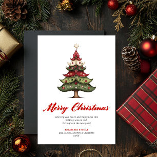 Unieke Artistieke Kerstboom Groet Template Feestdagenkaart