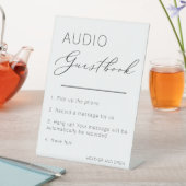 Unieke audio Guestbook Wedding Modern Minimalist Reclamebord Met Voetstuk (Insitu)