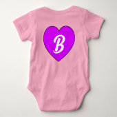 Unieke baby meisje hart & naam - Monogram pasgebor Romper (Achterkant)