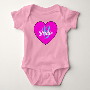 Unieke babymeisje hart & naam - Monogram pasgebore Romper