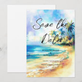 Unieke bestemming strand bruiloft save the date (Voorkant / Achterkant)