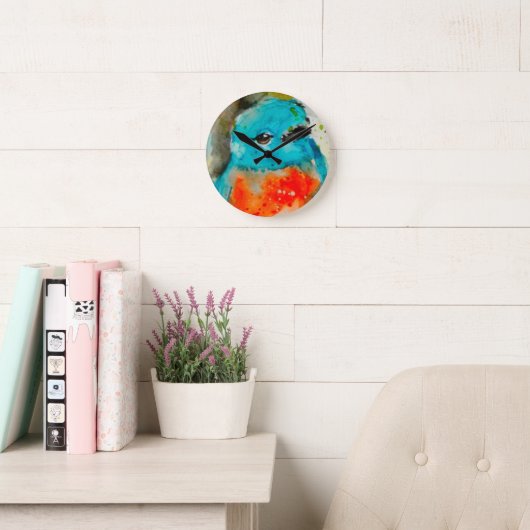 Unieke Bird Waterverf wandklok Ronde Klok (Leeskamer)