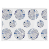 Unieke blauw-witte geschenktas groot cadeauzakje (Achterkant)