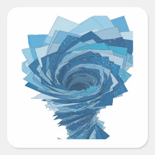 Unieke Blauwe BLAUWE TORNADO Vierkante Sticker