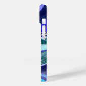 Unieke Blauwe en Witte Marmer Fluid Art Case-Mate iPhone Case (Achterkant / Links)