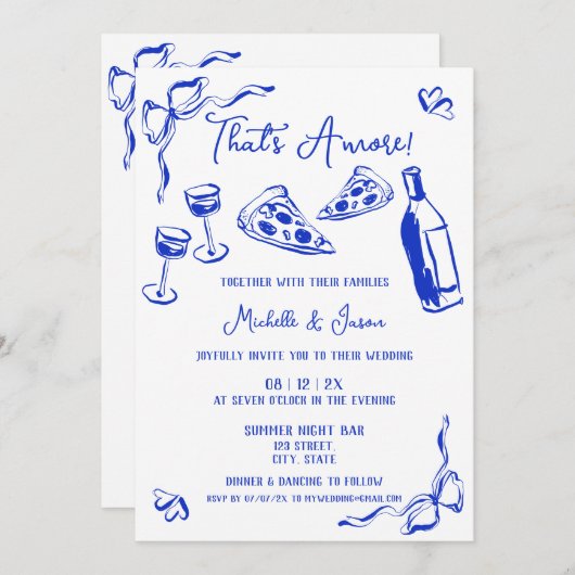 Unieke Blauwe Hand getekend Eigenzinnig Dat is Amo Kaart (Voorkant / Achterkant)