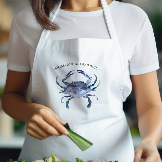 Unieke blauwe krab kook standaard schort
