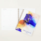 Unieke blauwe Oranje, Abstracte, aangepaste platen Planner (Display)