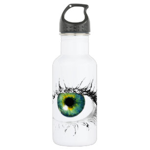 unieke blauwgroene oog foto waterfles 