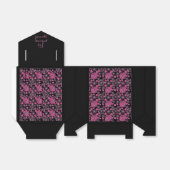 Unieke bloemen in roze/zwart bedankdoosjes (Uitgevouwen)