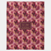 Unieke Blush Bourgogne Gouden Waterverf Custom Thr Fleece Deken (Voorkant)