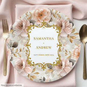 Unieke Blush Gold Trouwpapier Borden Papieren Bordje