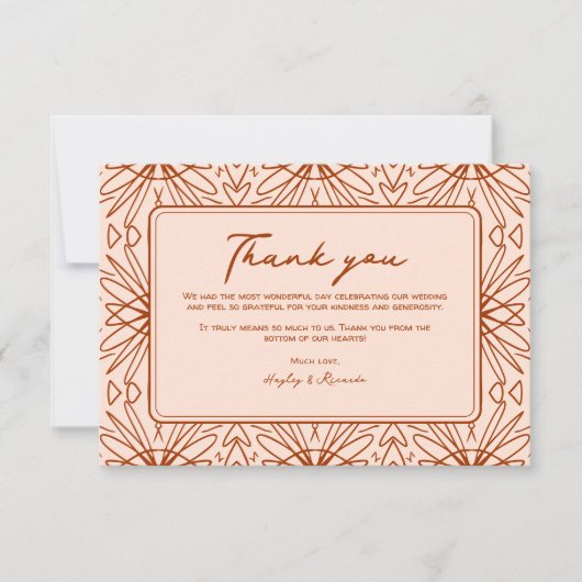 Unieke Boheemse bruiloft Dank u kaarten (Voorkant)