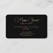 Unieke bohemen portret schoonheidsscript visitekaartje (Achterkant)
