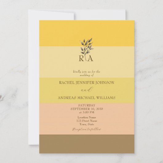 Unieke Boho Fall bruiloft uitnodiging (Voorkant)