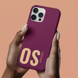 Unieke Bold Monogram Typografie Bourgogne iPhone 11 Hoesje