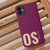 Unieke Bold Monogram Typografie Bourgogne Case-Mate iPhone Case
