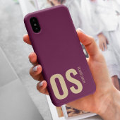 Unieke Bold Monogram Typografie Bourgogne Case-Mate iPhone Case