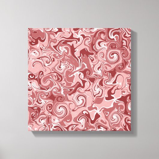 Unieke bordeaux werveling abstracte kunst canvas afdruk (Voorkant)