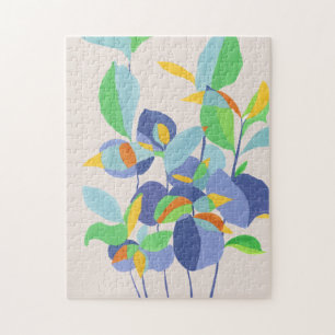 Unieke Botanische Abstracte Watercolor Kunst Legpuzzel