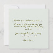 Unieke bruiloft aanpassen Hartelijk dank Bedankkaart (Achterkant)