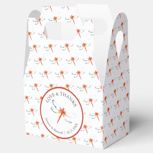 Unieke bruiloft gunst dozen Waterverf libel Bedankdoosjes (Geopend)