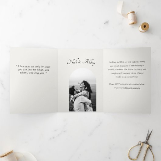 Unieke bruiloft Save the Date Aankondiging (Binnen)