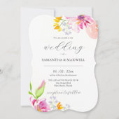 Unieke bruiloft uitnodiging Floral (Voorkant)