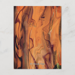 Unieke Bruine Abstracte Marmeren Vloeibare Kunst a Briefkaart