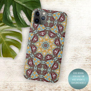 Unieke bruine gele turquoise rode caleidoscoop kun iPhone 11 pro max hoesje
