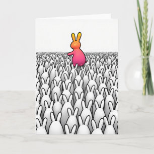 Unieke Bunny-kunstkaart Kaart