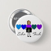 Unieke cadeaus van hartecho-technicus ronde button 5,7 cm (Voorkant /achterkant)
