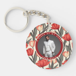 Unieke cadeaus voor vader aangepaste foto tulp sleutelhanger