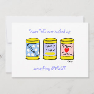 Unieke Cartoon Baby voor Foodies Aankondiging