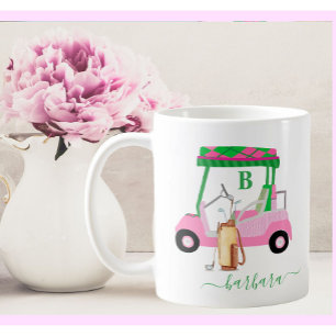Unieke Charming Golf Cart met Clubs Monogram Koffiemok
