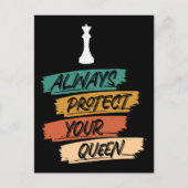 Unieke  Chess Queen Sunset Briefkaart (Voorkant)