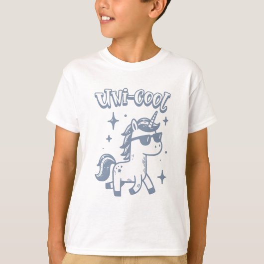 Unieke Cool Eenhoorn Pret Kunst T-shirt (Voorkant)