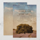 Unieke Creatieve Rustieke Boom Lavendel Wedding Kaart (Voorkant / Achterkant)